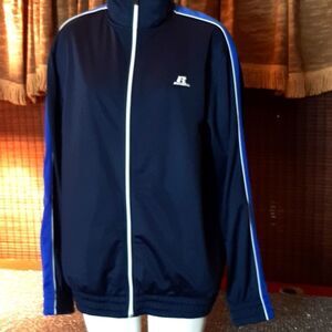 RUSSELL ‎ New Blue Polyester Track Jacket M